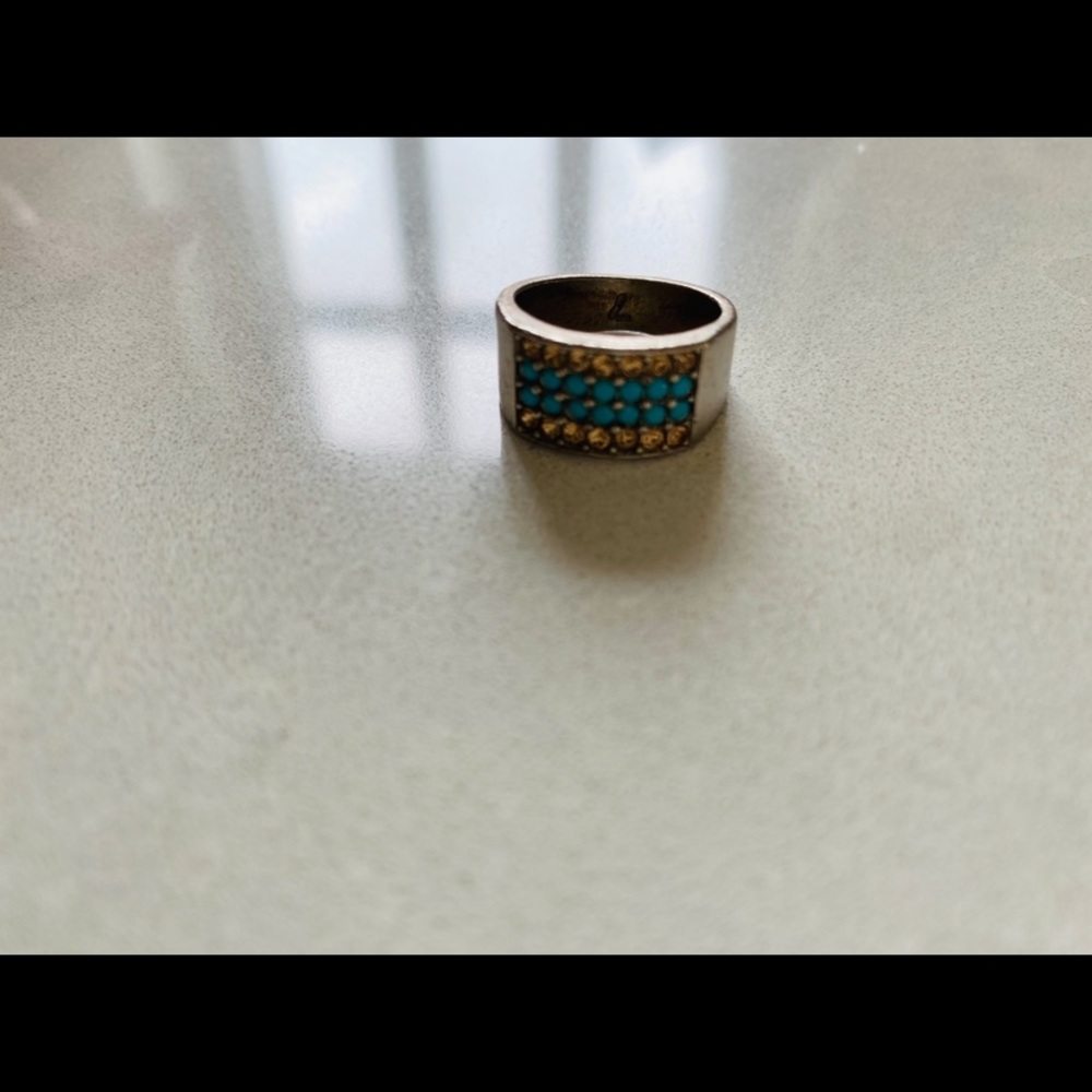 Aqua and silver gem ring - Picture 3 of 4